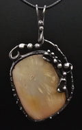 Beige Chalcedony Agate Pendant