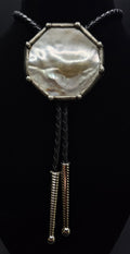 White Natural Baroque Mother of Pearl Bolo Tie