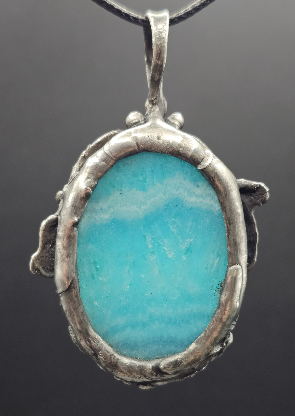 Blue Dragon Vein Agate Pendant