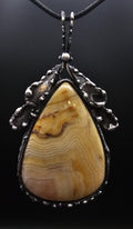 Gold Chalcedony Agate Pendant