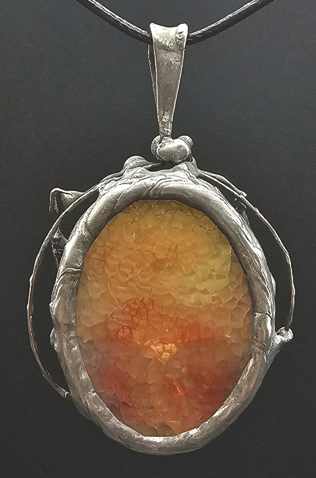 Orange Dragon Scale Agate Pendant