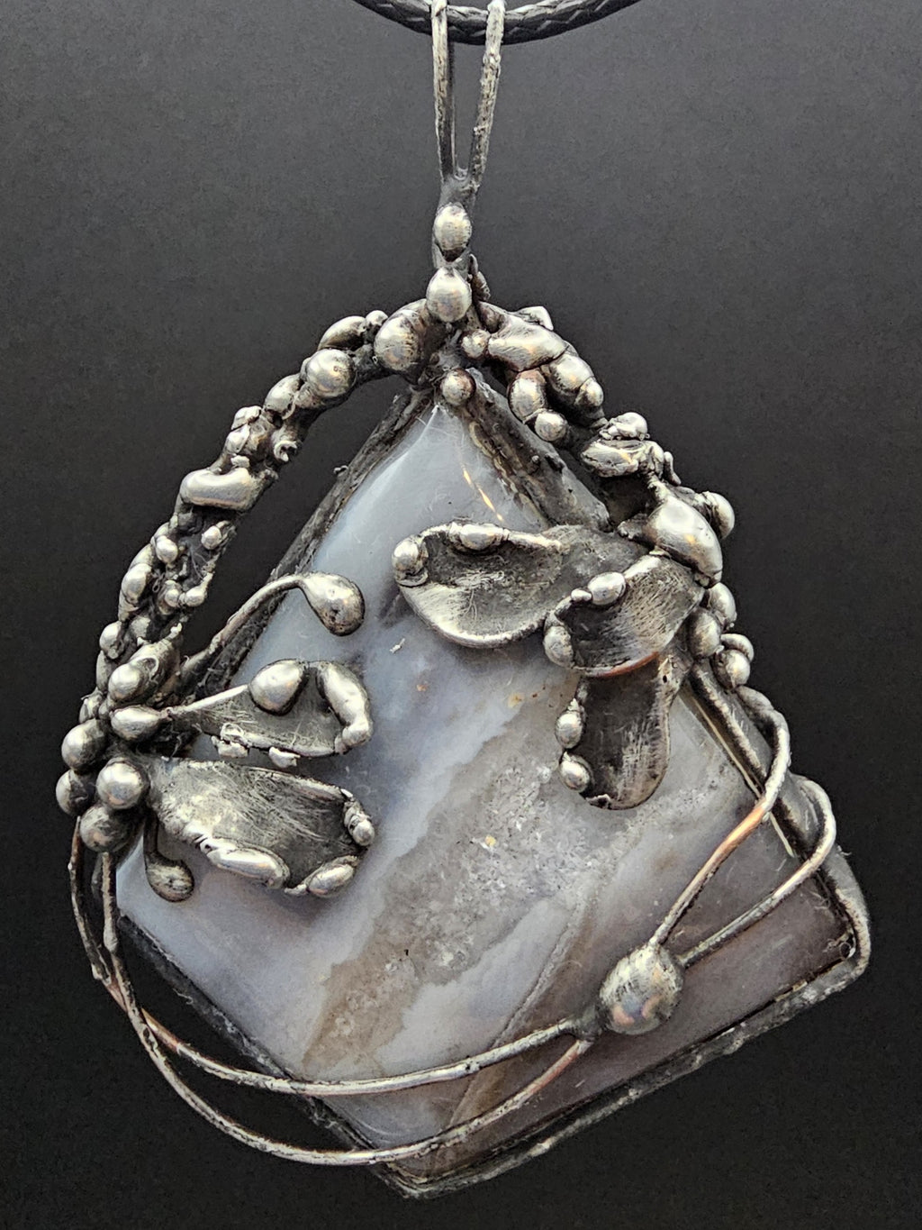 Gray Orca Agate Pendant