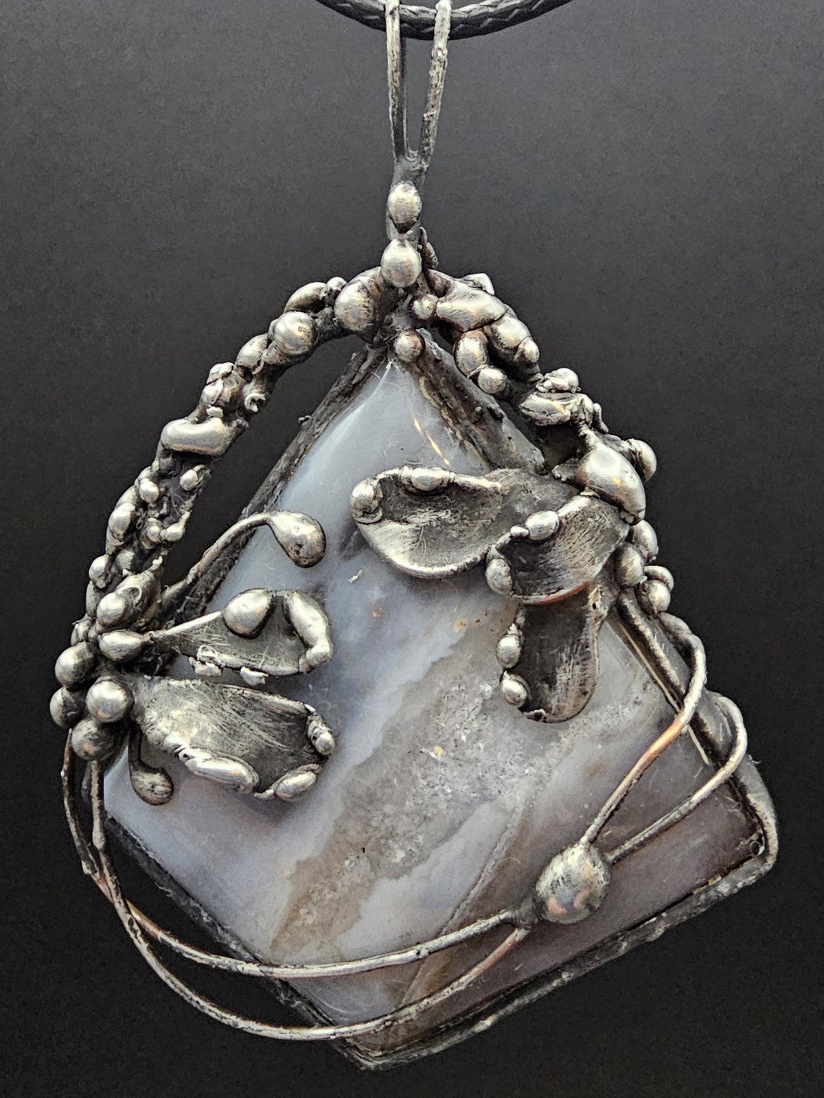 Gray Orca Agate Pendant