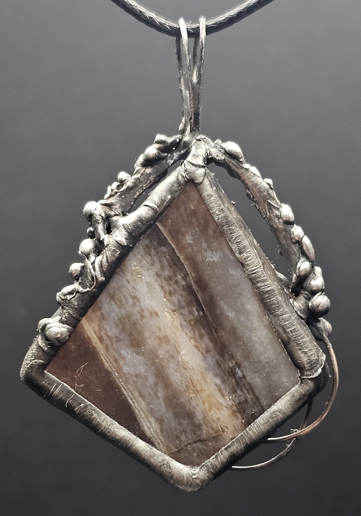 Gray Orca Agate Pendant