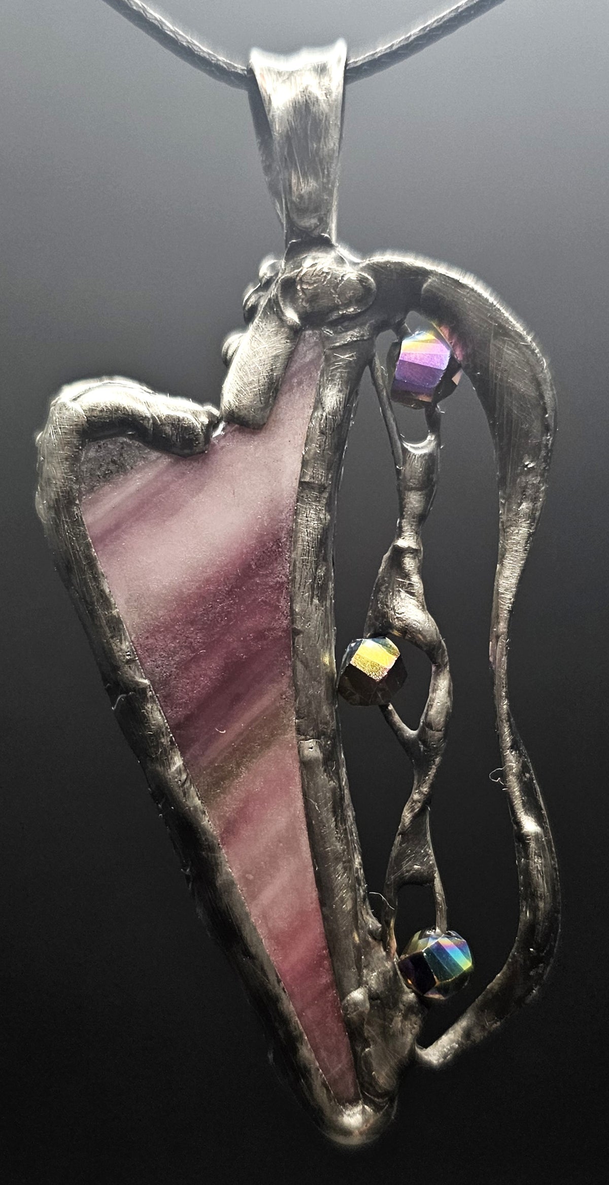 Pink Stained Glass Pendant