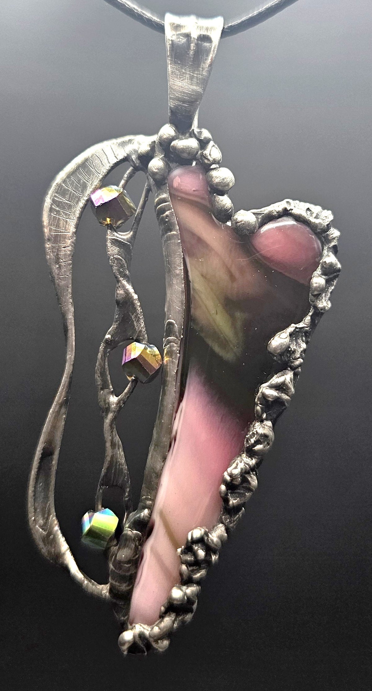 Pink Stained Glass Pendant